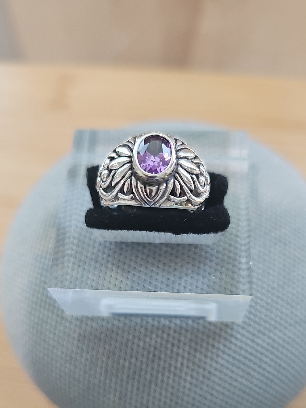 Sterling Silver Ring with Purple Gemstone